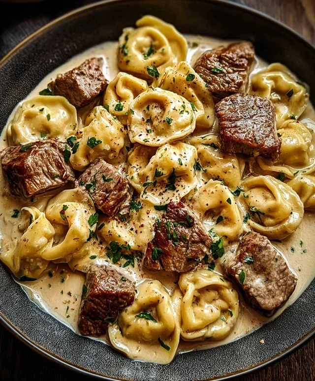 Cracked Garlic Steak Tortellini in Creamhouse Sauce Bliss