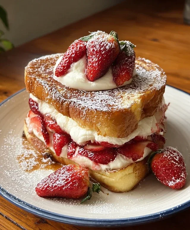 Strawberry Cream Cheese Stuffed French Toast