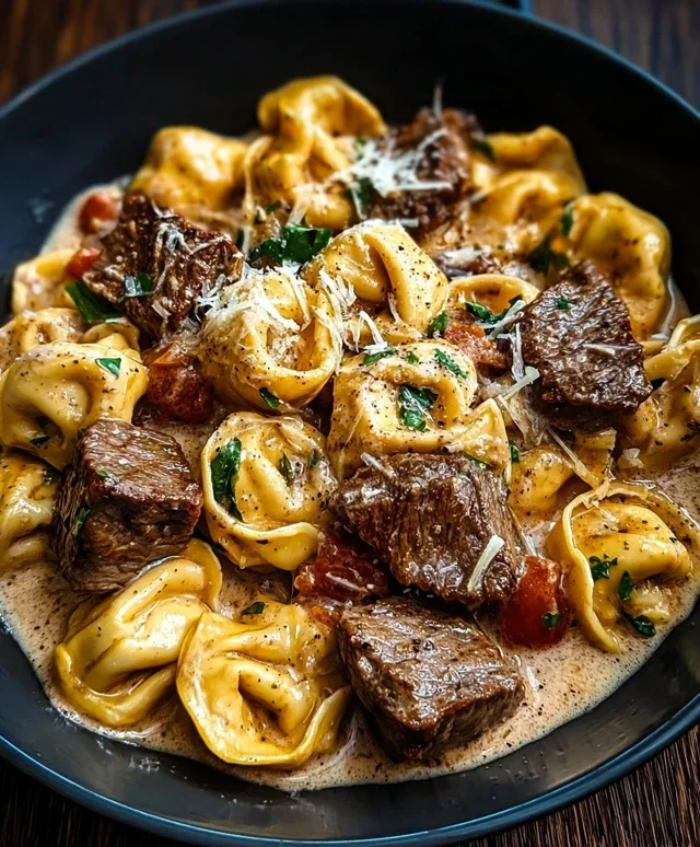 Cracked Garlic Steak Tortellini in Creamhouse Sauce Bliss