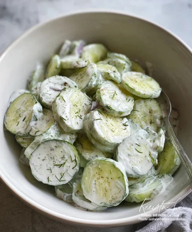 Creamy Cucumber Salad With Greek Yogurt Dressing
