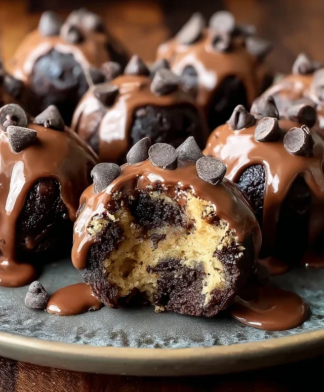 Chocolate Chip Cookie Dough Brownie Bombs