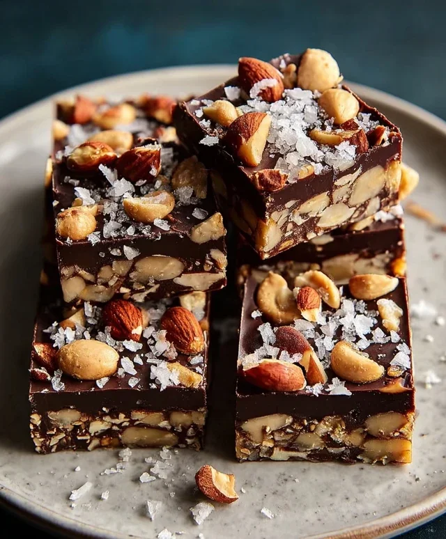 Dark Chocolate and Sea Salt Nut Bars