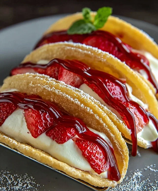 Strawberry Cheesecake Dessert Tacos