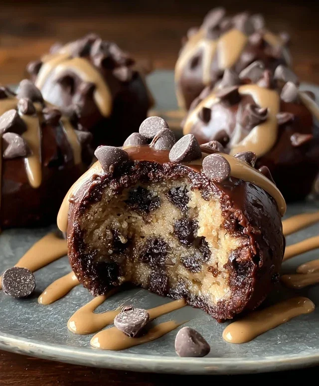 Chocolate Chip Cookie Dough Brownie Bombs