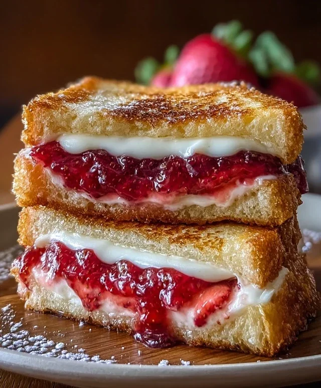 Fried Strawberry Cheesecake Sandwiches