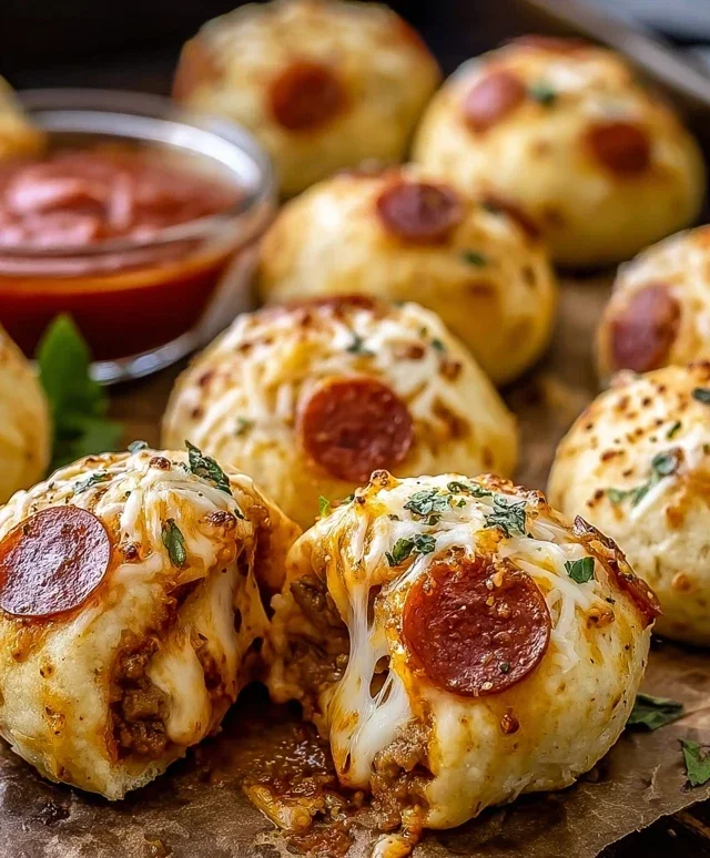 Cheesy Beef Beef Pepperoni Pizza Bombs Recipe