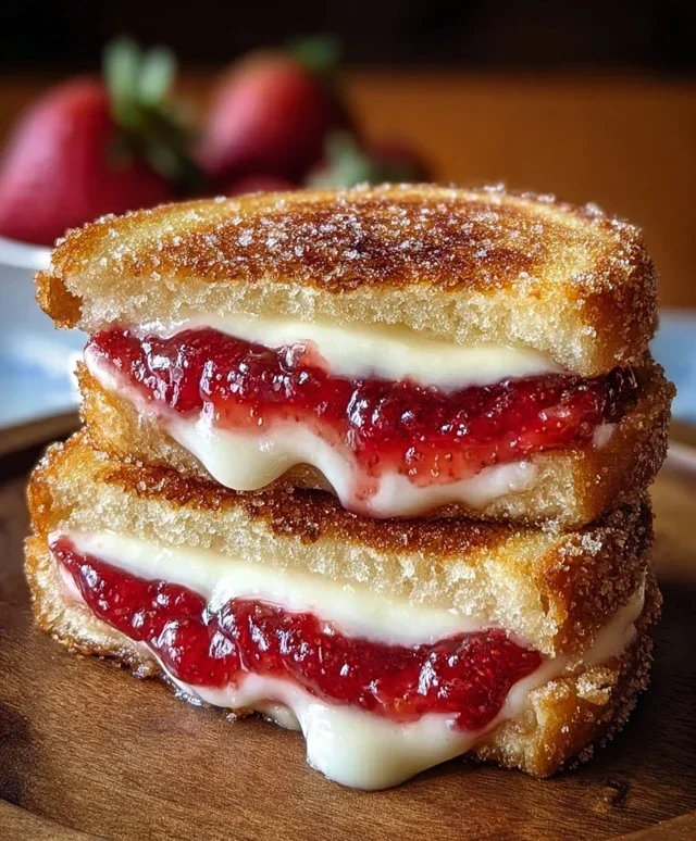 Fried Strawberry Cheesecake Sandwiches