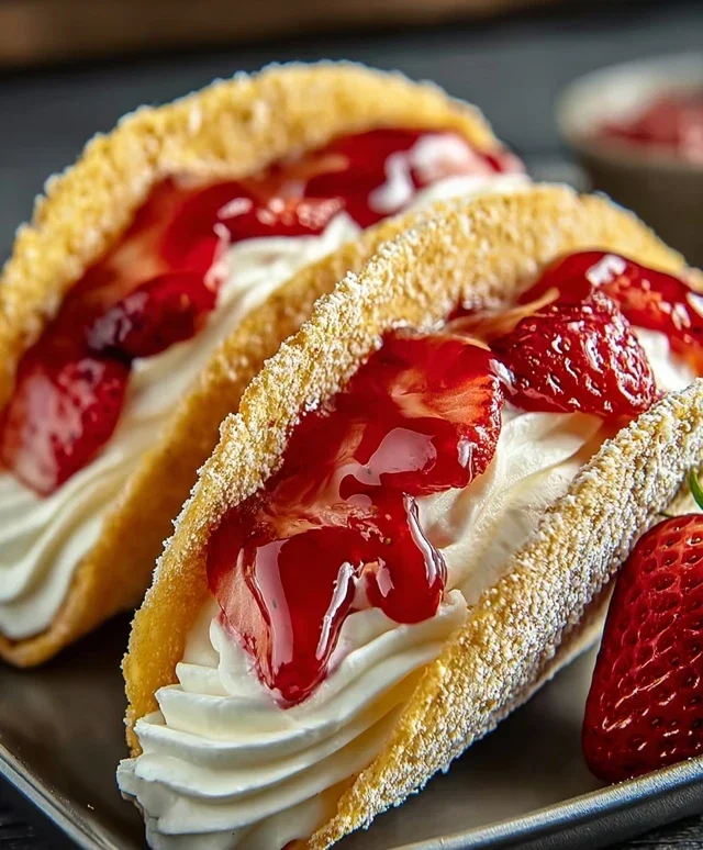 Strawberry Cheesecake Dessert Tacos
