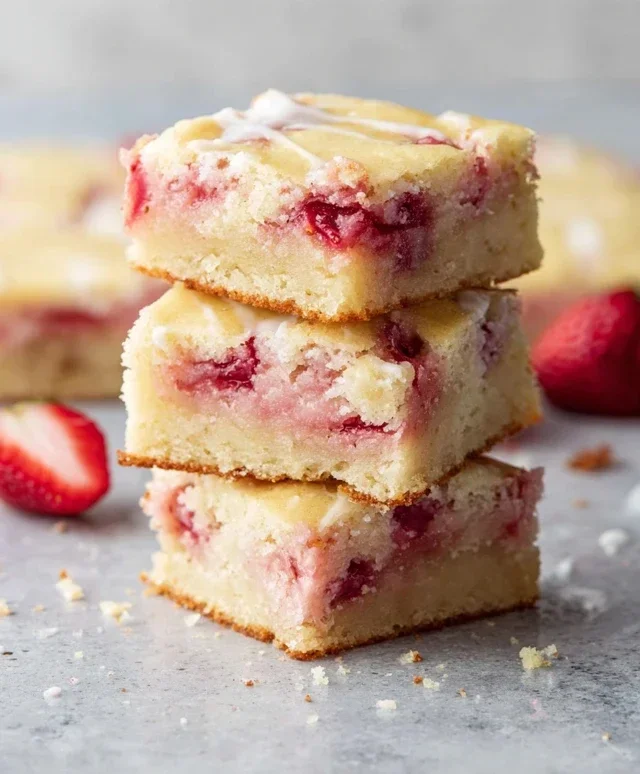 Strawberry Lemon Blondies