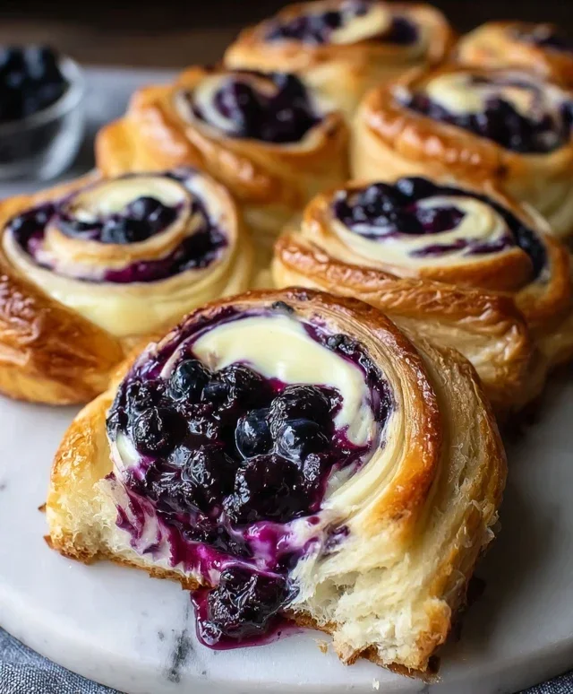 Swirled Blueberry Cream Cheese Danish