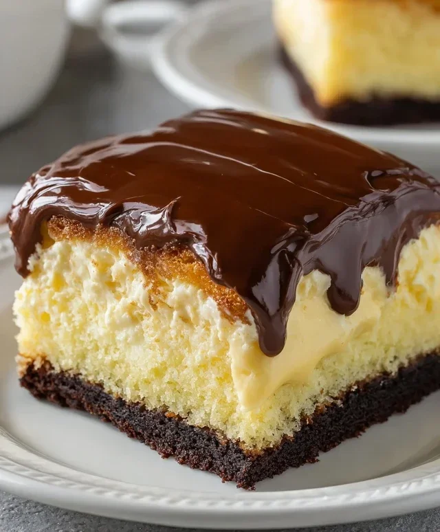 Boston Cream Poke Cake
