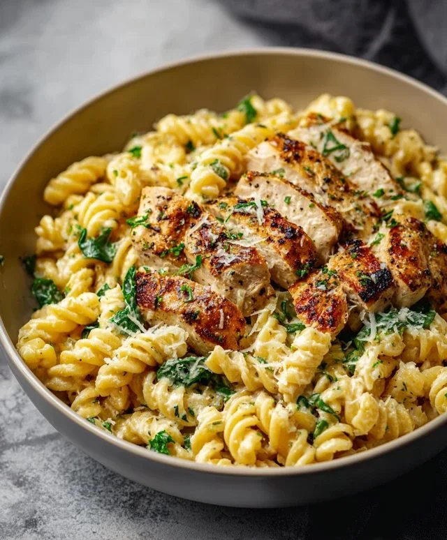 Healthy Garlic Parmesan Chicken Pasta