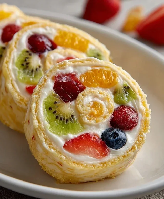 Cheesecake Fruit Salad Roll Ups