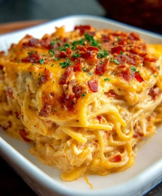 Spicy Southern Cheesy Chicken Spaghetti Casserole