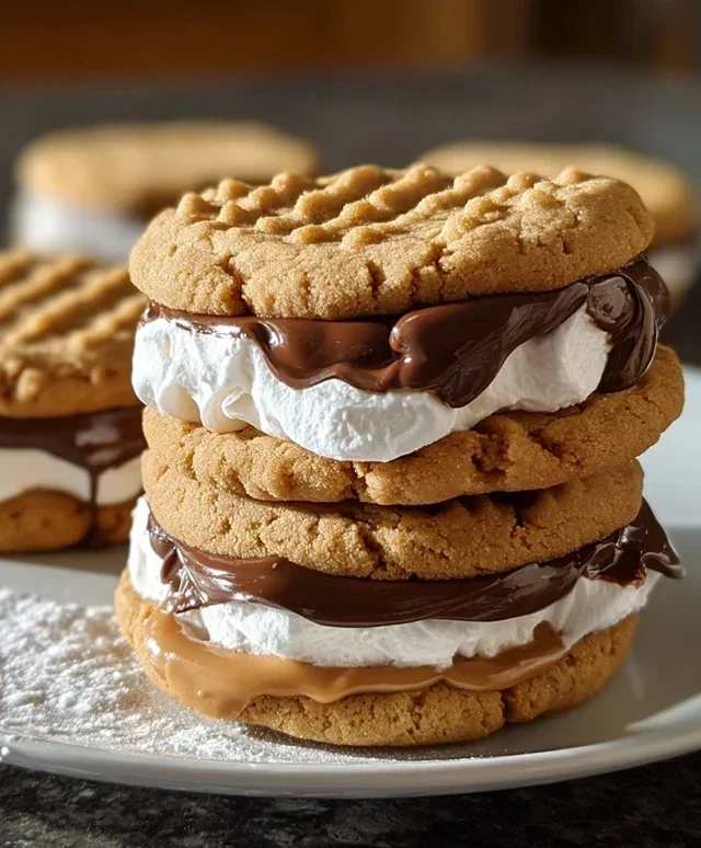 Peanut Butter S'mores Sandwich Cookies