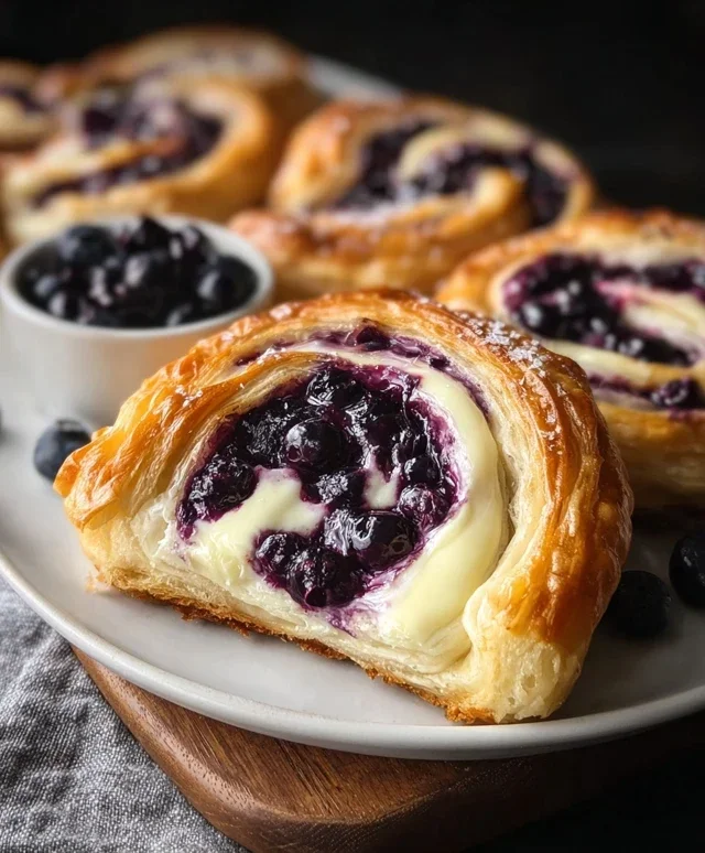 Swirled Blueberry Cream Cheese Danish