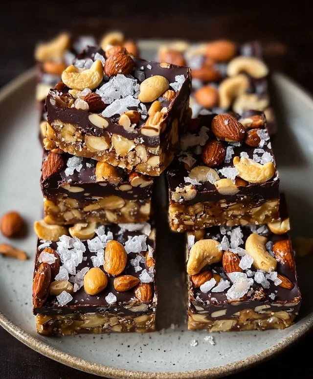 Dark Chocolate and Sea Salt Nut Bars