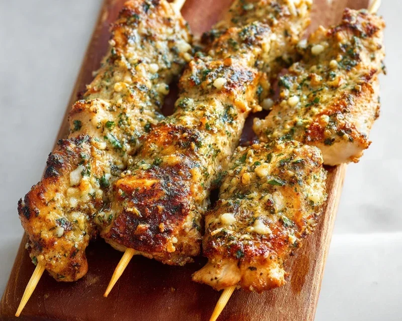 Ranch Garlic Parmesan Chicken Skewers