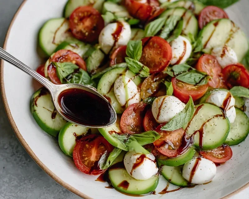 Fresh Cucumber Caprese Salad