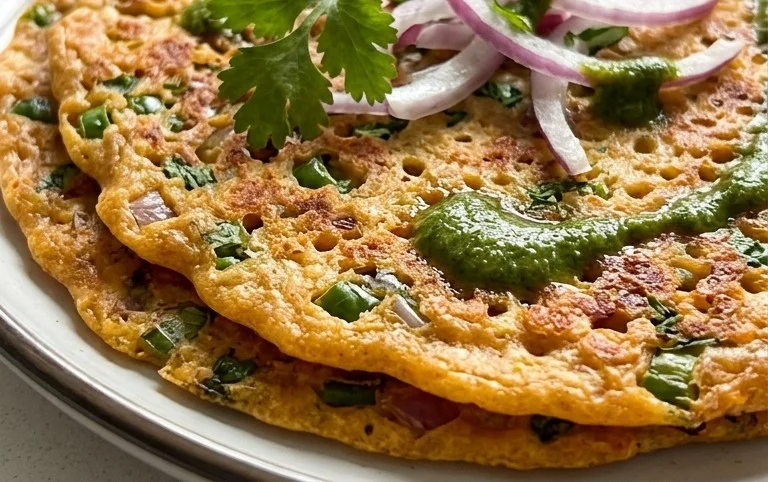 Masoor Dal Chilla | Savory Red Lentil Pancakes