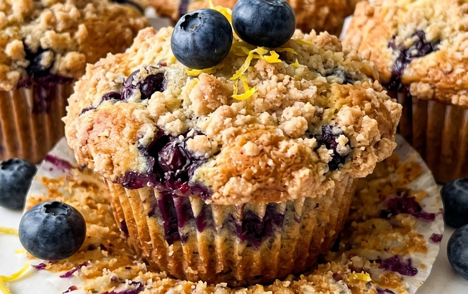 Lemon Blueberry Streusel Muffins