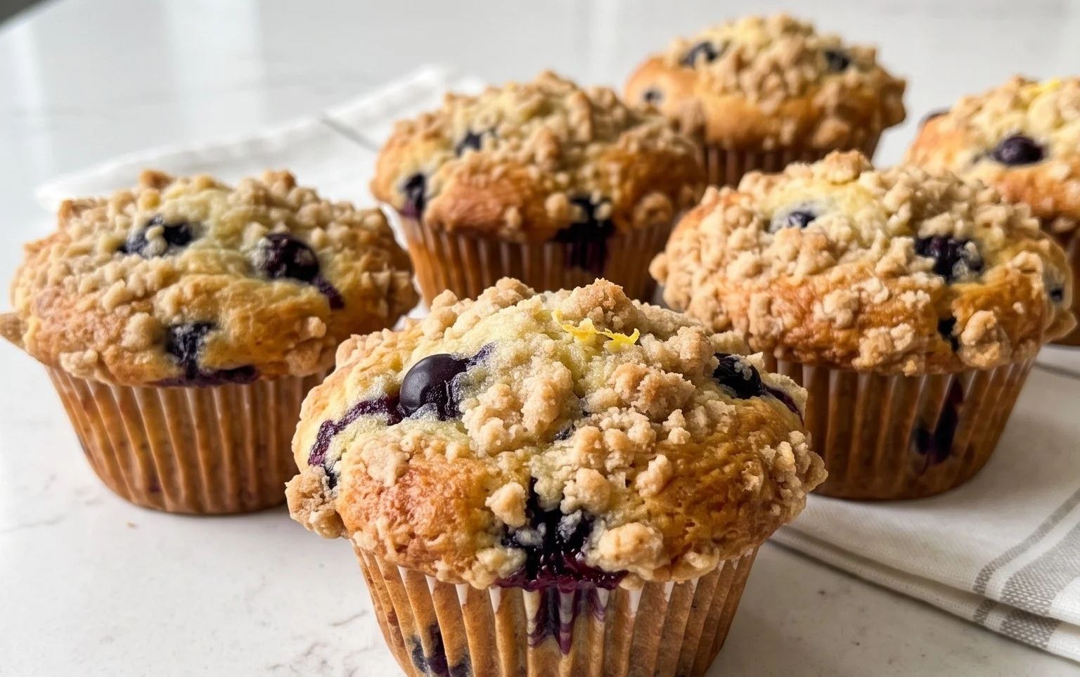 Lemon Blueberry Streusel Muffins