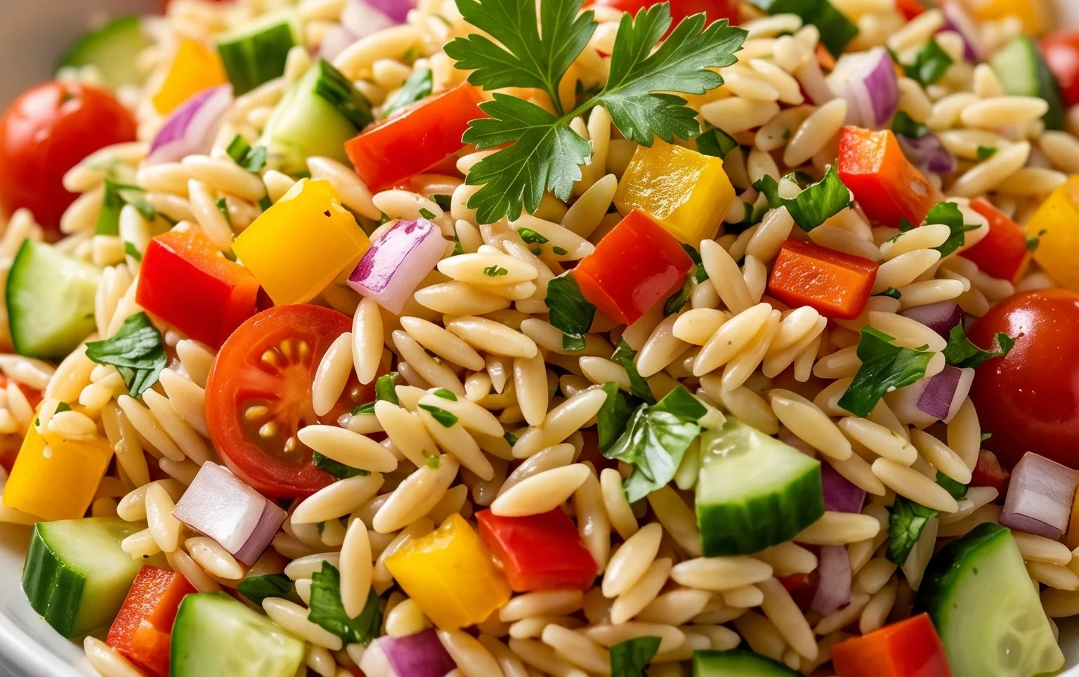 Rainbow Orzo Salad