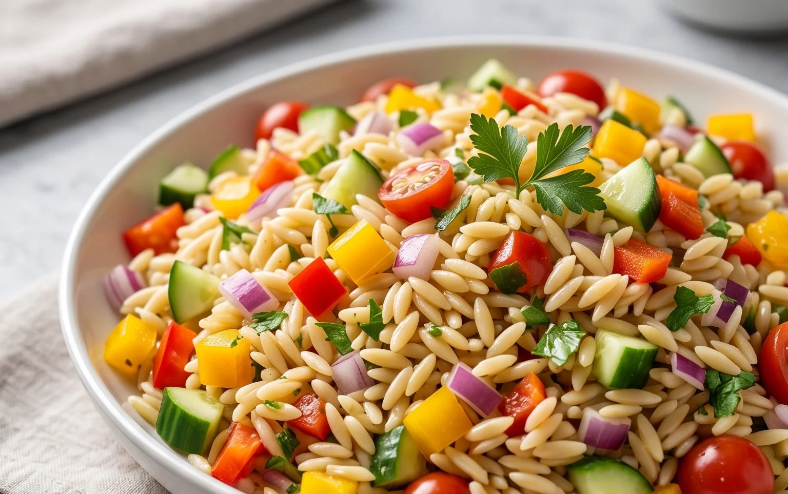 Rainbow Orzo Salad