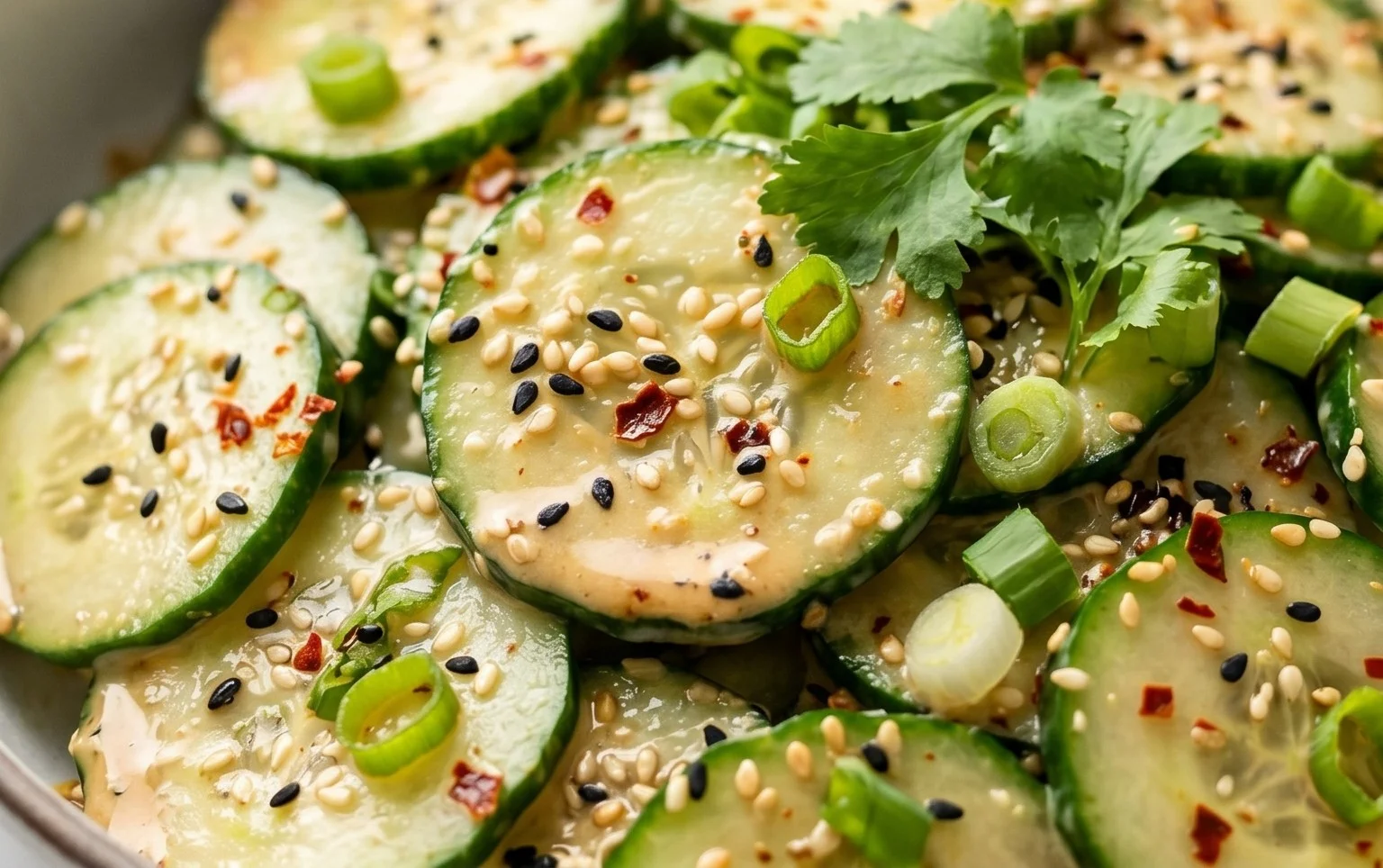 Creamy Asian Cucumber Salad Bowl