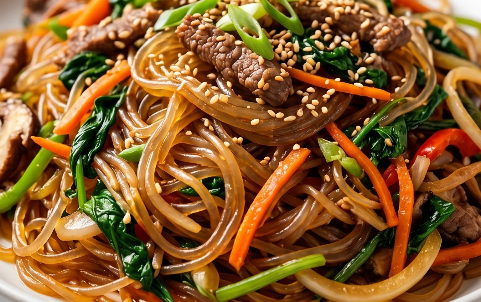 Japchae (Korean Glass Noodle Stir Fry)