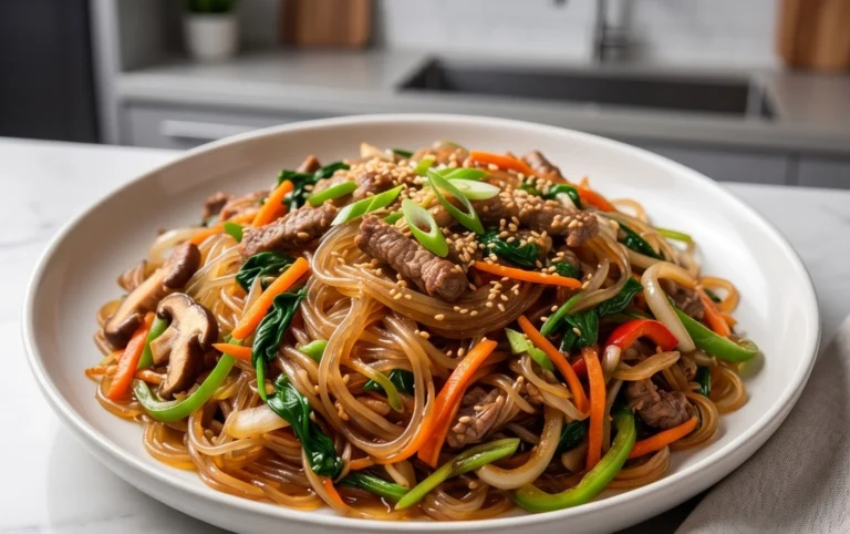 Japchae (Korean Glass Noodle Stir Fry)