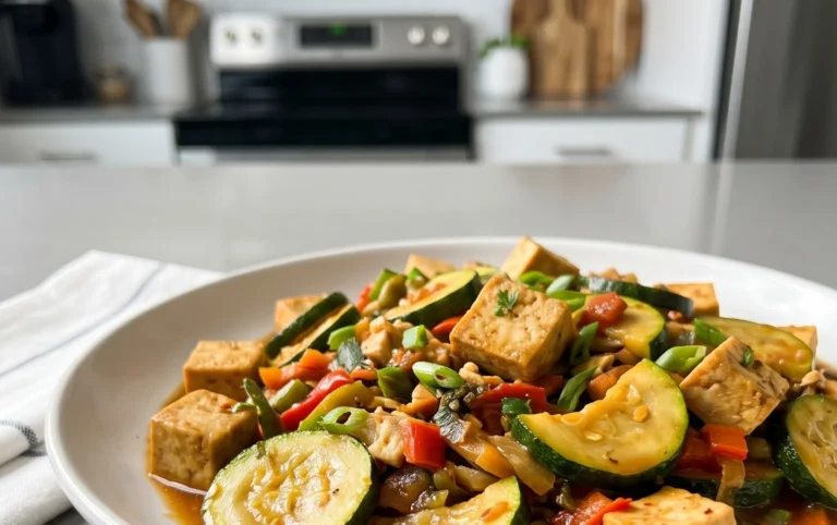 Zucchini Stir Fry With Tofu (Vegan)