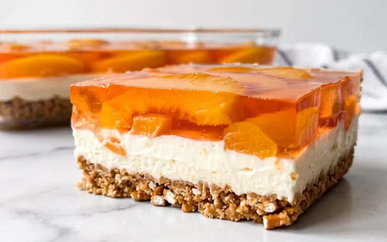 Peach Pretzel Salad Dessert