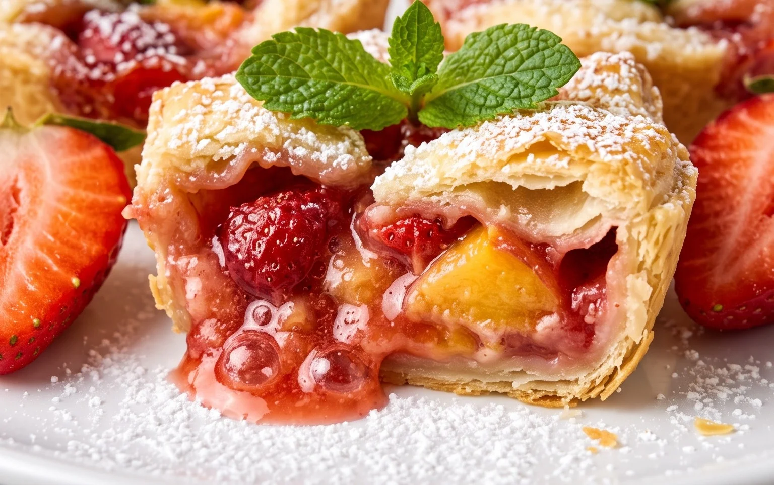 Strawberry Peach Pie Bites