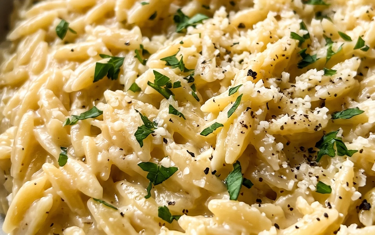 Creamy Garlic Parmesan Orzo