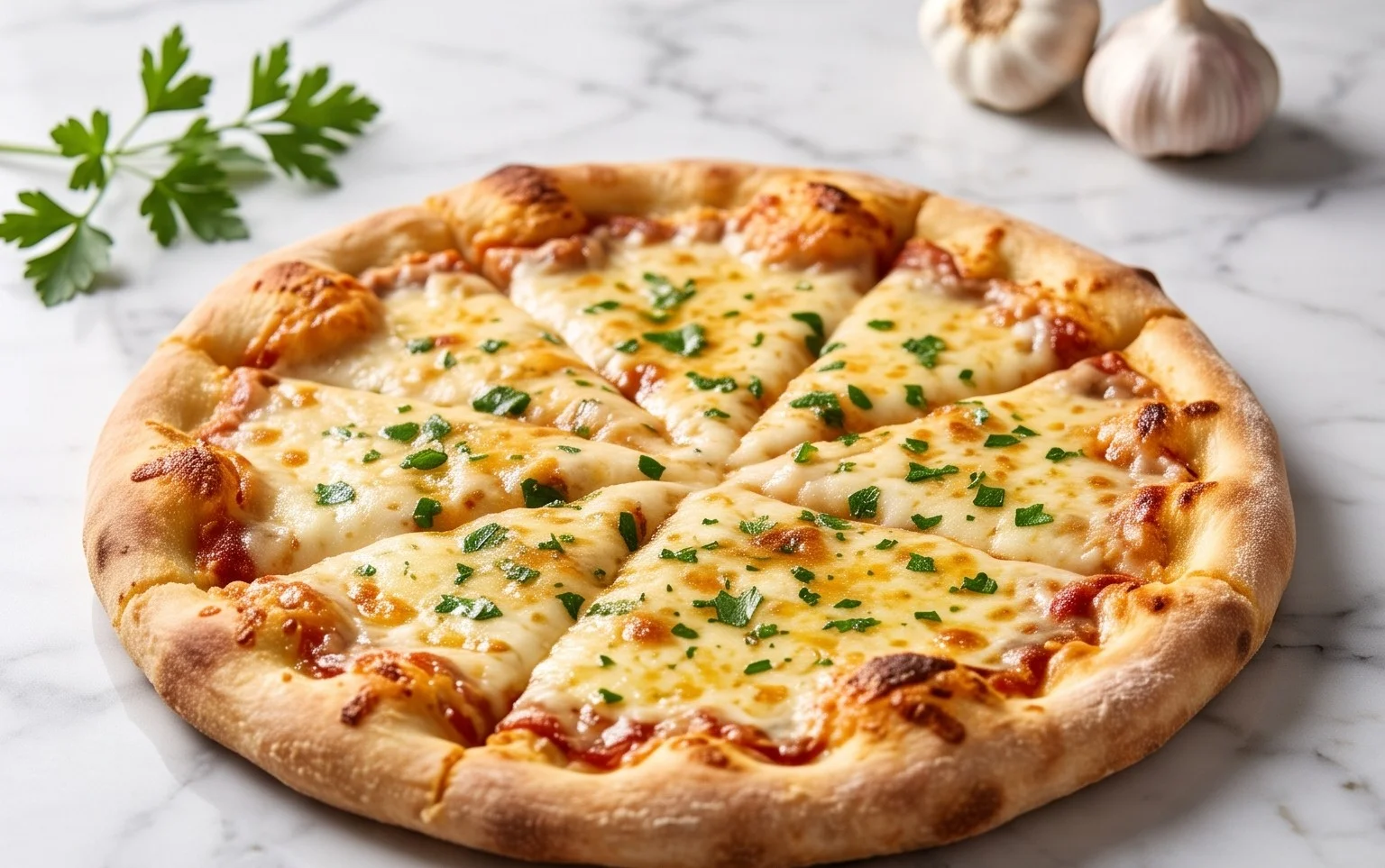 buttery garlic pizza