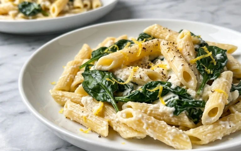 Lemon ricotta pasta & spinach