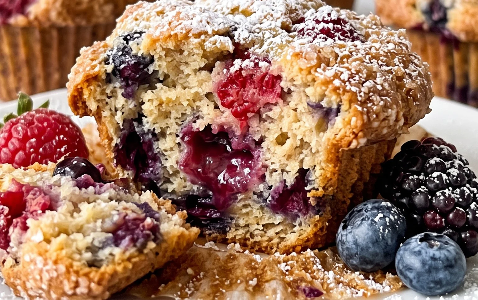 Bakery Style Mixed Berry Muffins | with Frozen Berries