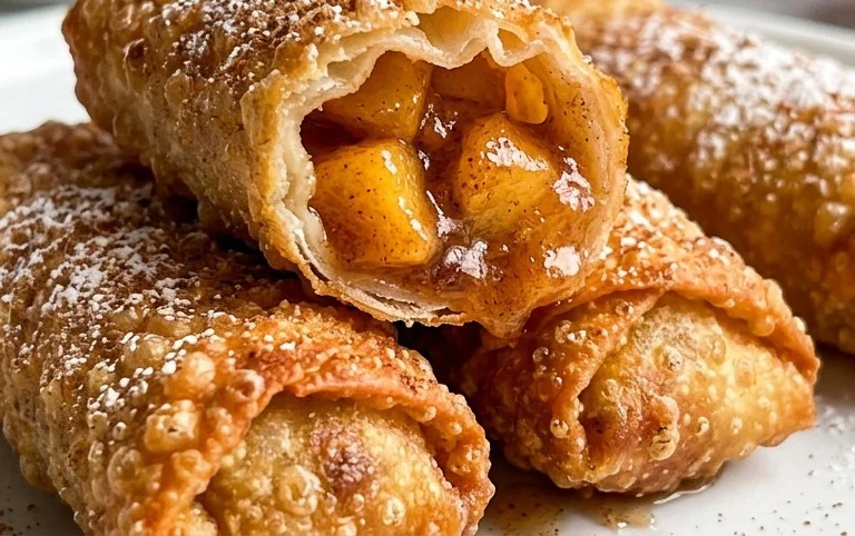 Peach Cobbler Egg Rolls