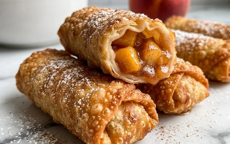 Peach Cobbler Egg Rolls