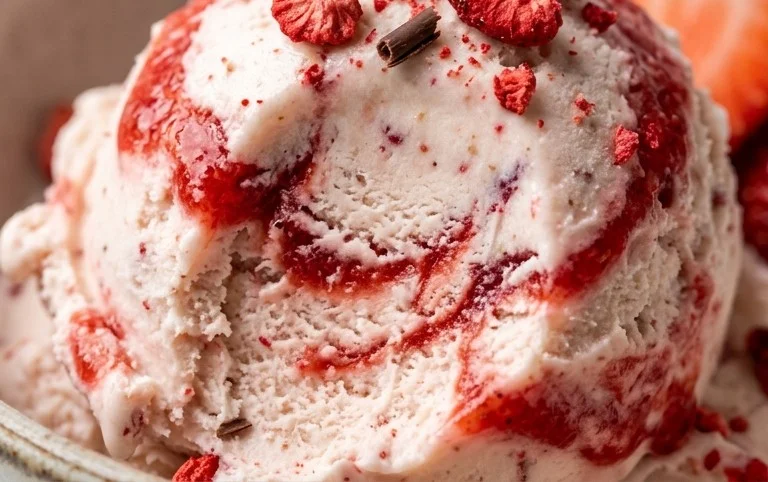 Homemade Strawberry Ice Cream