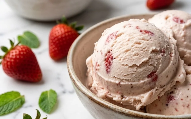 Homemade Strawberry Ice Cream