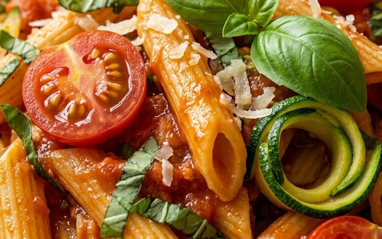 Healthy Tomato Zucchini Pasta