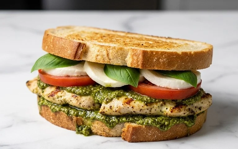Chicken Pesto Caprese Sandwich