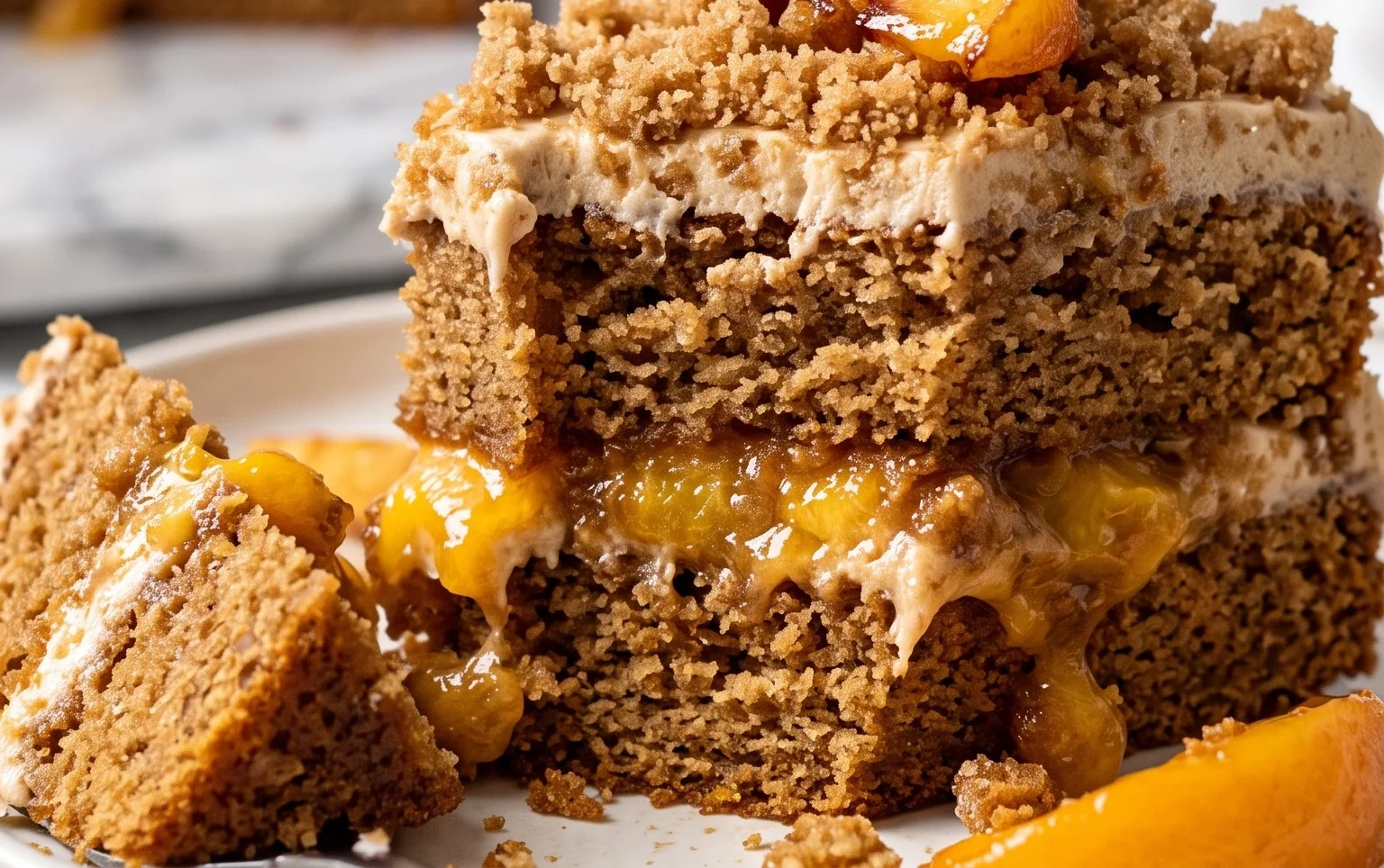 Brown Sugar Layer Cake with Peach Filling