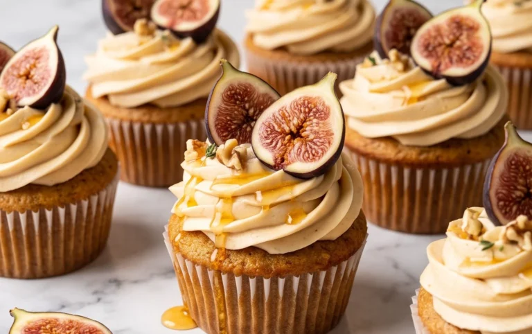 Fig Cupcakes with Honey Cream Cheese Frosting
