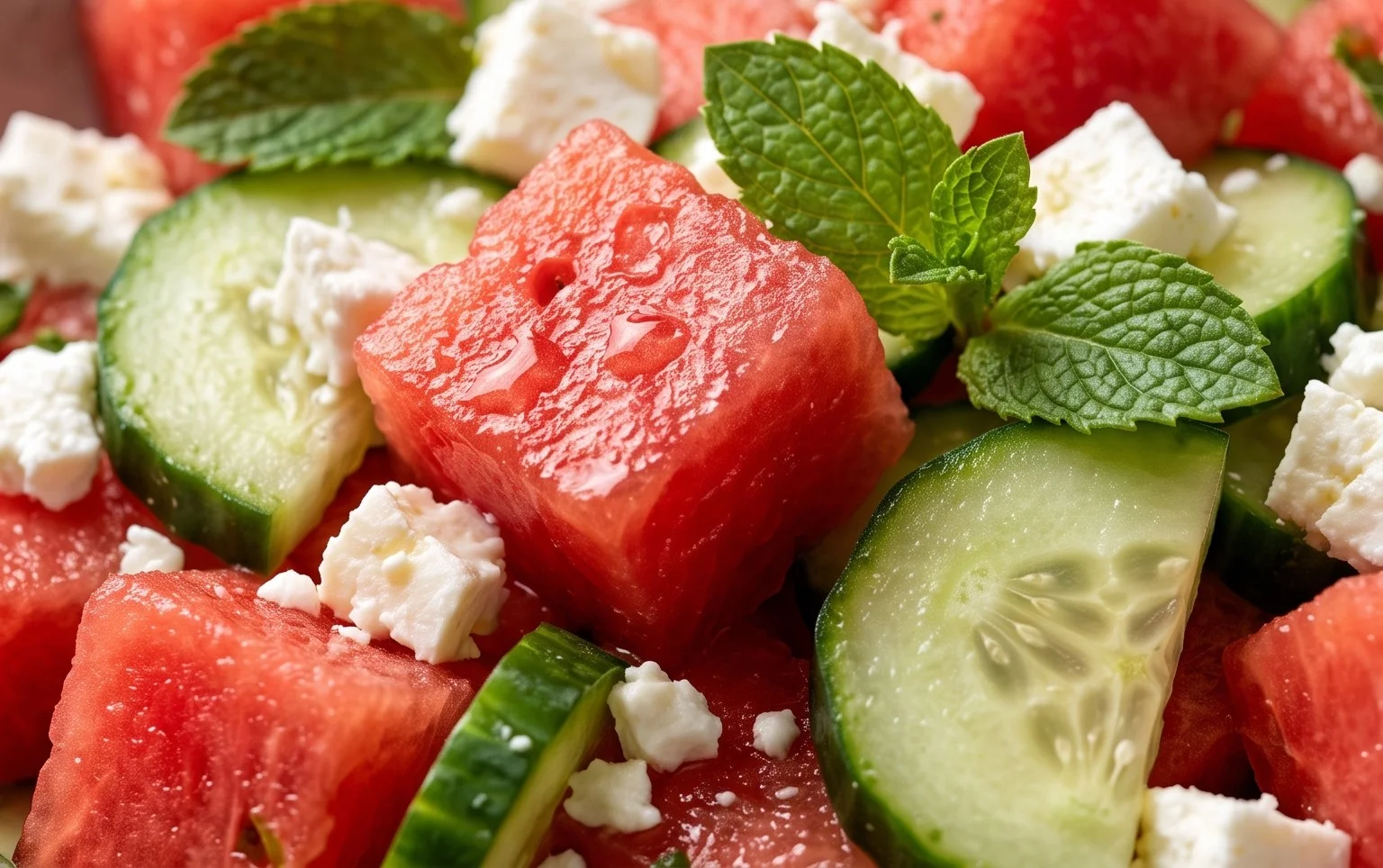 Watermelon Salad with Cucumber and Feta