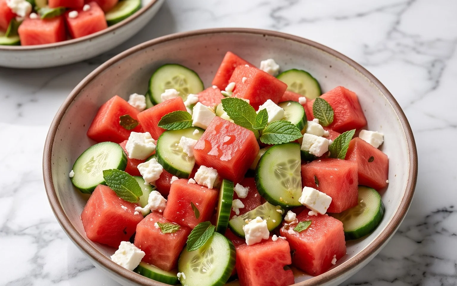 Watermelon Salad with Cucumber and Feta