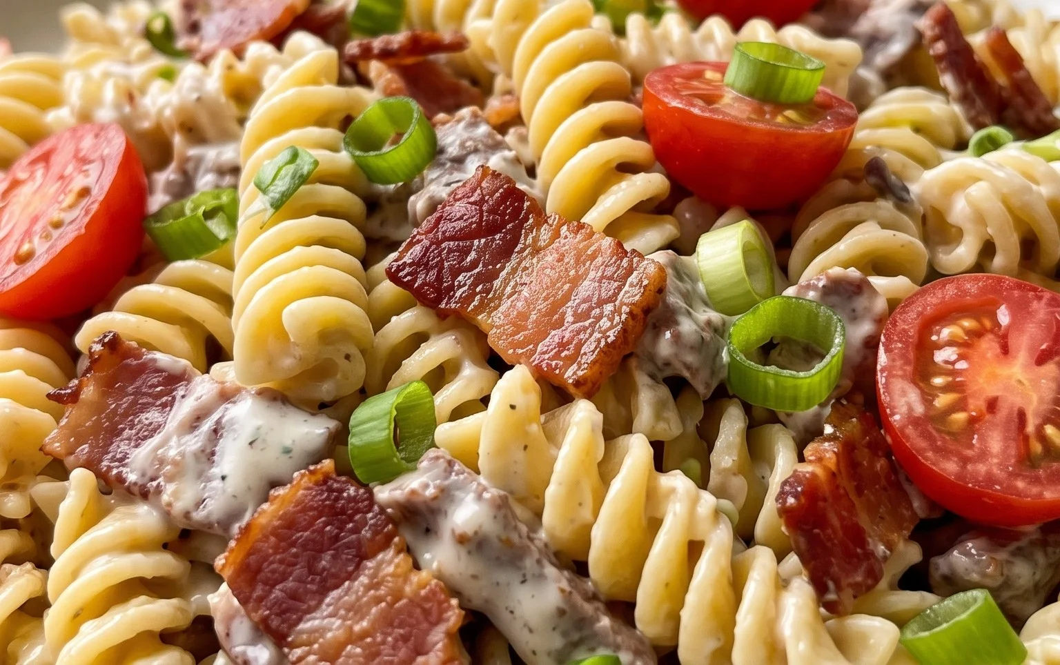 Beef Bacon Ranch Pasta Salad
