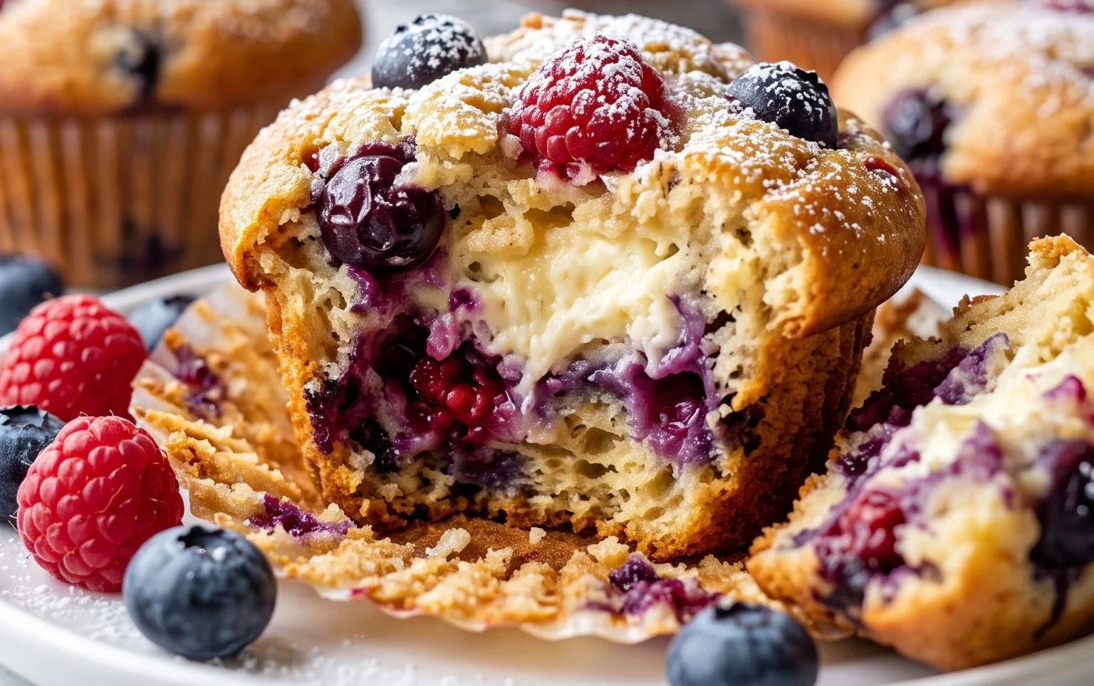 Berry Cream Cheese Muffins